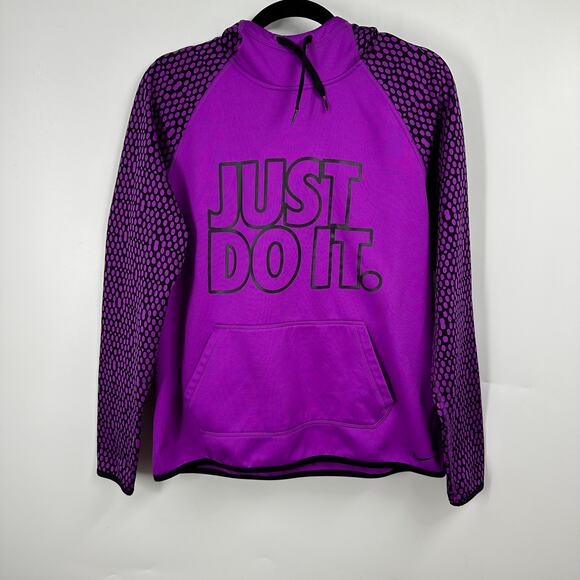 Nike Women's Therma-Fit‎ Hoodie Medium Purple and Black Workout Running - Picture 1 of 6